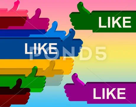 Thumbs up representing social media and agreement Stock Illustration