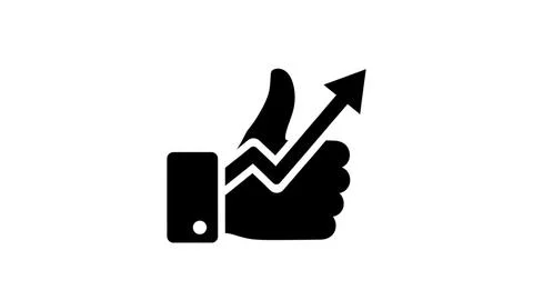 Thumbs up with rising graph Stock Illustration