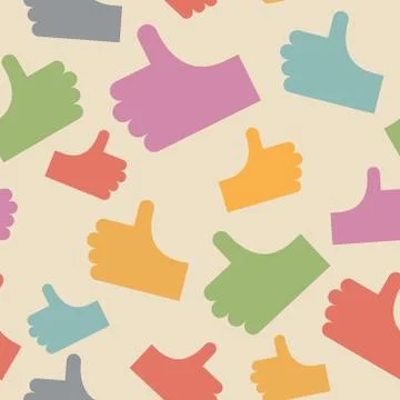 Thumbs up seamless pattern. background hands. Vector illustration Stock Illustration