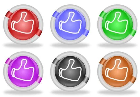 Thumbs up share like web icon buttons Stock Illustration