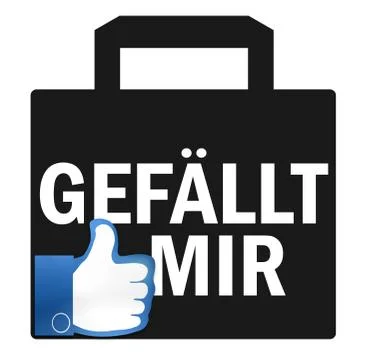Like, thumbs, shopping bag Stock Illustration