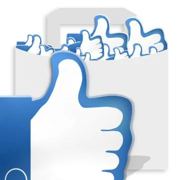 Like, thumbs, shopping bag Stock Illustration