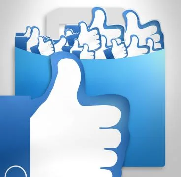 Like, thumbs, shopping bag Stock Illustration