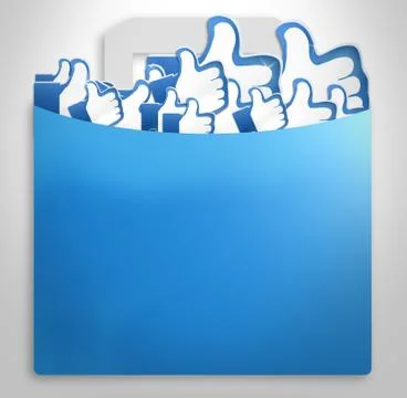 Like, thumbs, shopping bag Stock Illustration