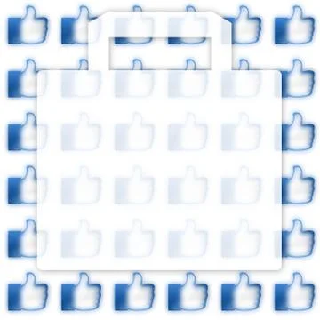 Like, thumbs, shopping bag Stock Illustration