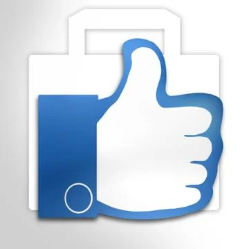 Like, thumbs, shopping bag Stock Illustration
