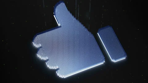 Like thumbs up sign 3D render animation Stock Footage 135003292