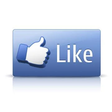 Thumbs up sign in blue Stock Illustration
