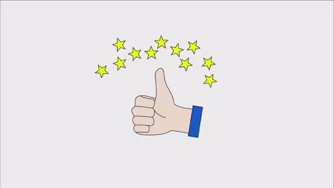 A thumbs up sign is displayed in a white background. related to success, achieve Stock Footage 327107409