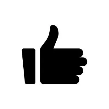 Thumbs up silhouette icon. Vector. Stock Illustration