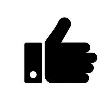 Thumbs up silhouette icon. Vector. Stock Illustration