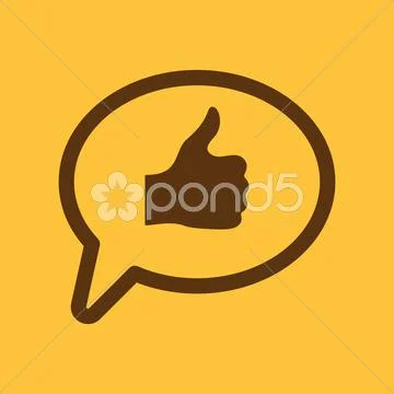 Thumbs up in the speech bubble icon. Social network and web communicate, like Stock Illustration