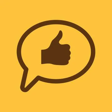 Thumbs up in the speech bubble icon. Social network and web communicate, like Stock-Illustration