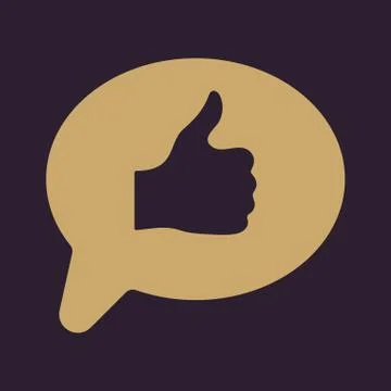 Thumbs up in the speech bubble icon. Social network and web communicate, like Stock-Illustration