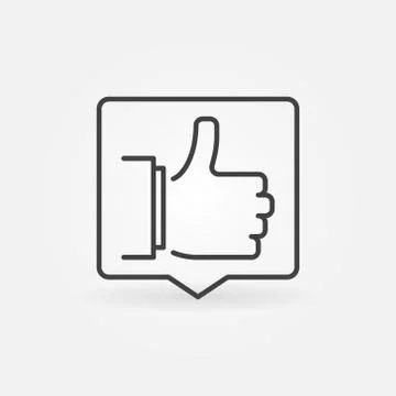 Thumbs Up in Speech Bubble vector outline concept icon Stock Illustration