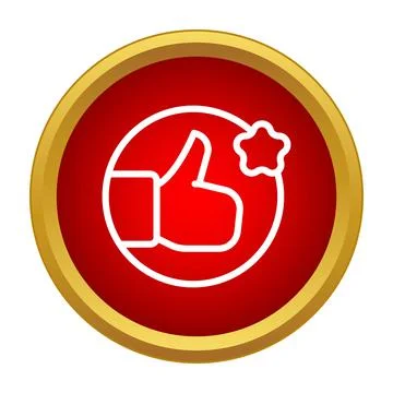 Thumbs up like star favorite button icon Stock Illustration