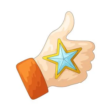 Thumbs up with star illustration Stock Illustration