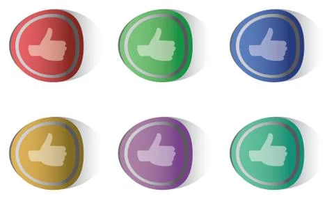Thumbs up Stickers Stock Illustration