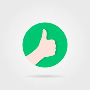 Thumbs up like sure round logo Stock Illustration
