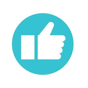 Thumbs up. Like symbol. Flat style Stock Illustration