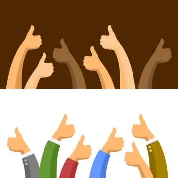 Thumbs Up Symbols Set. Vector 库存插图