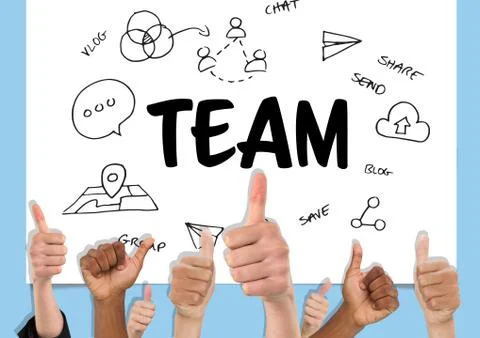 Thumbs up team 写真素材