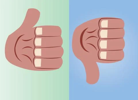 Thumbs up thumbs down Stock Illustration
