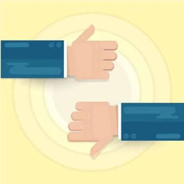 Thumbs up thumbs down Stock Illustration