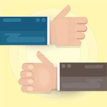 Thumbs up thumbs down Stock Illustration