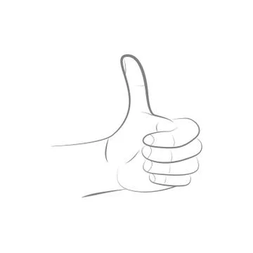 Thumbs up vector gesture illustration. Doodle drawing Stock Illustration