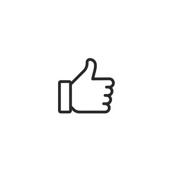 Thumbs up vector icon, like symbol. Pixel perfect 64x64. Stock Illustration