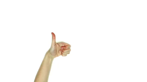 Thumbs up on a white background Stock Footage 61903213