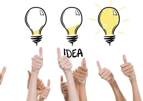 Thumbs up white background. Idea Stock Photos