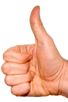 Thumbs up on a white background Stock Photos