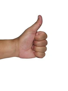 Thumbs up on white background Stock Photos