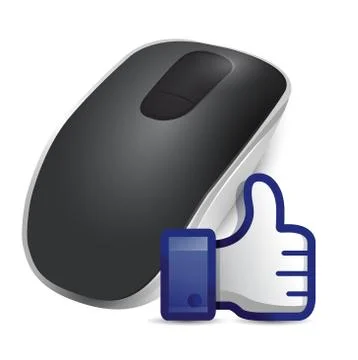Thumbs up wireless computer mouse 스톡 일러스트