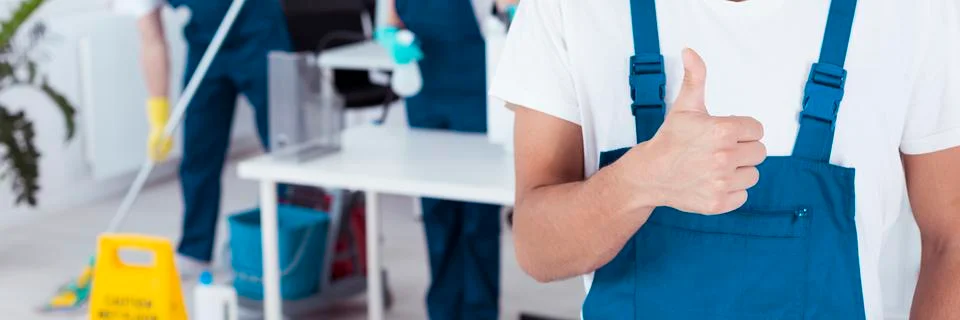 Thumbs up at work Foto stock