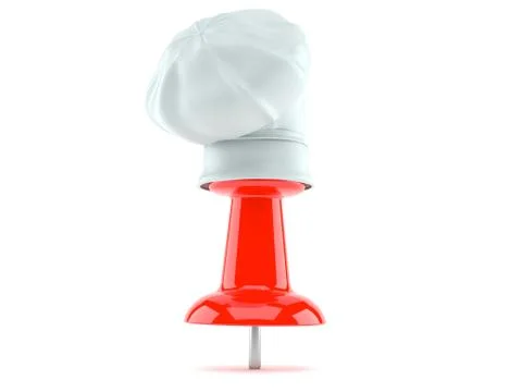 Thumbtack with chef's hat Stock Illustration