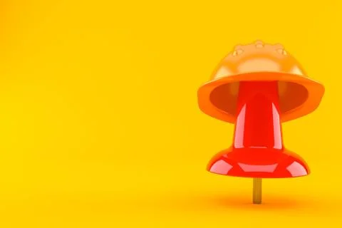 Thumbtack with hardhat Stock Illustration