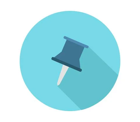 Thumbtack icon illustrated in vector on white background Stock Illustration