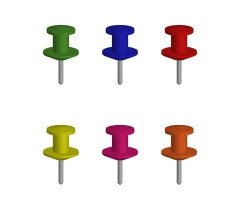 Thumbtack icon illustrated in vector on white background Stock Illustration