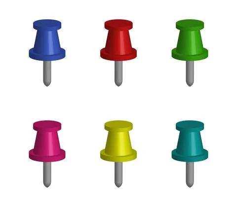 Thumbtack icon illustrated in vector on white background Stock Illustration