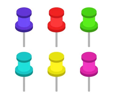 Thumbtack icon illustrated in vector on white background Stock Illustration