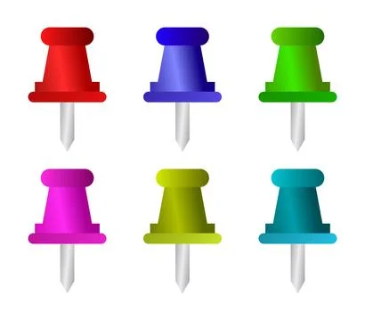 Thumbtack icon illustrated in vector on white background Stock Illustration