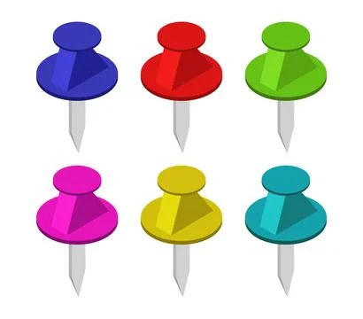 Thumbtack icon illustrated in vector on white background Stock Illustration