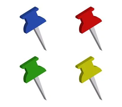 Thumbtack icon illustrated in vector on white background Stock Illustration