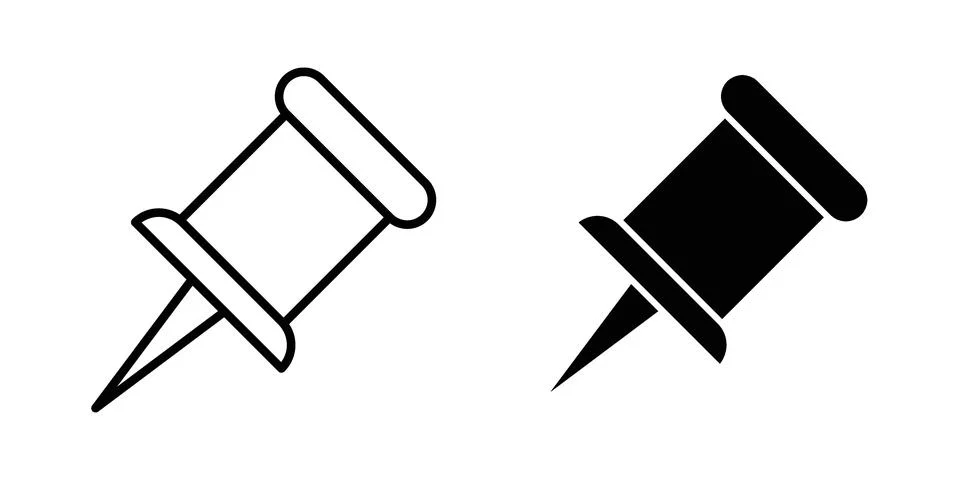 Thumbtack icon Illustration set. Vector Eps10 for apps Stock Illustration