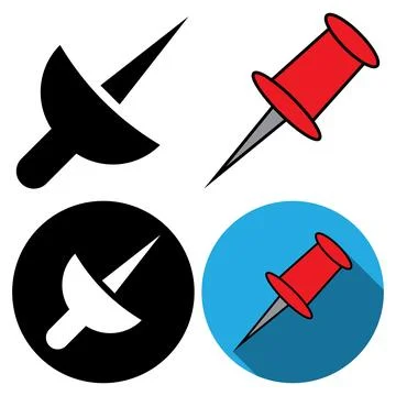 Thumbtack icon vector Stock Illustration