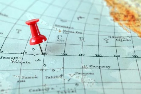 Thumbtack in a Map Stock Photos