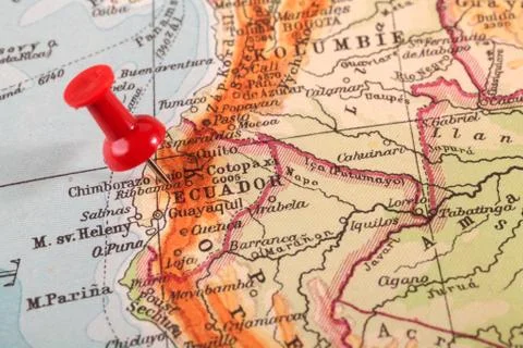 Thumbtack in a Map Stock Photos